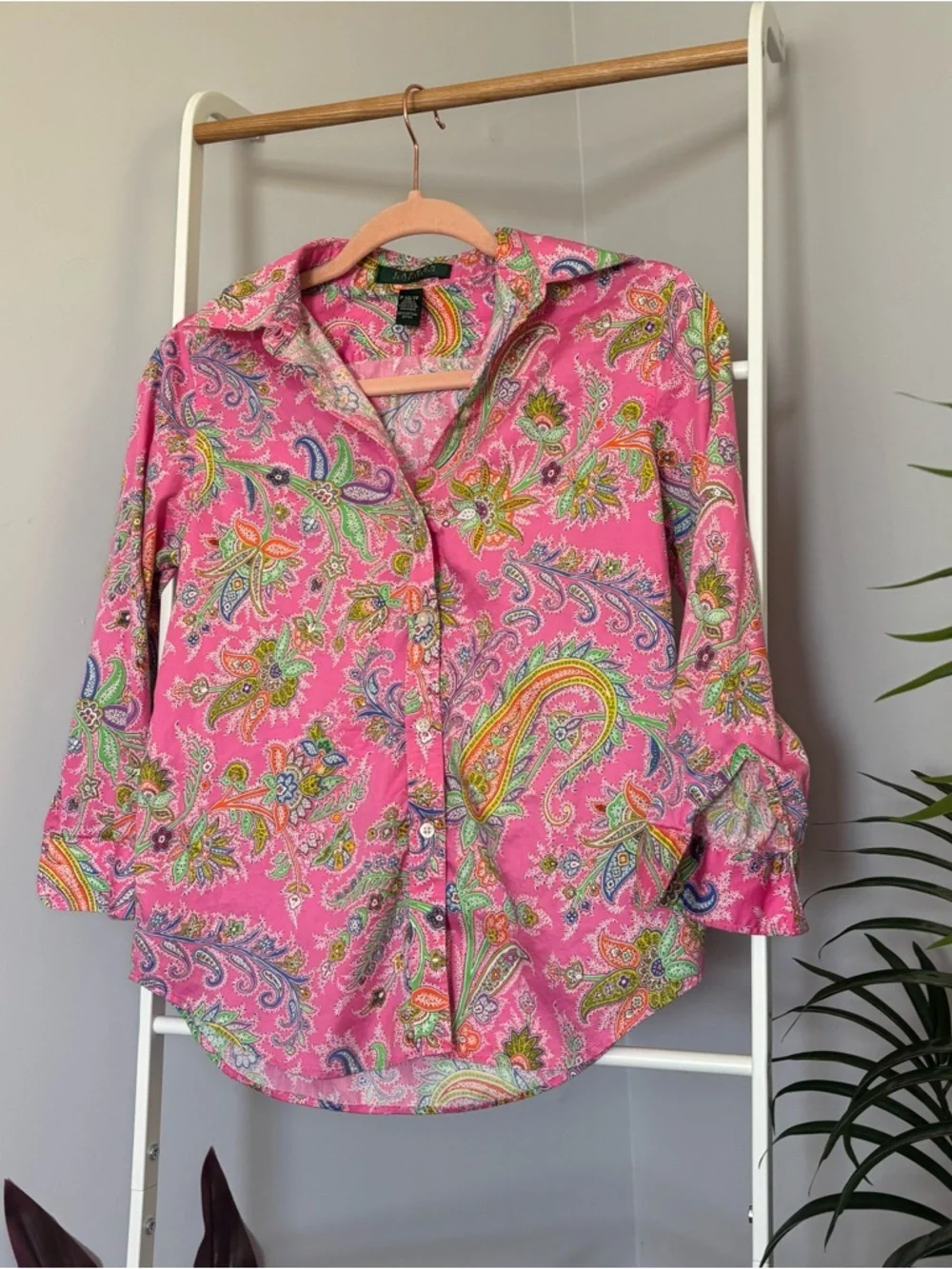 Ralph Lauren Pink Paisley Button-Down Shirt - Picture 3 of 13
